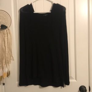 Hooded lightweight knit sweater top